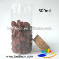 500ml empty glass bottles with cork,wish bottle, drift bottle